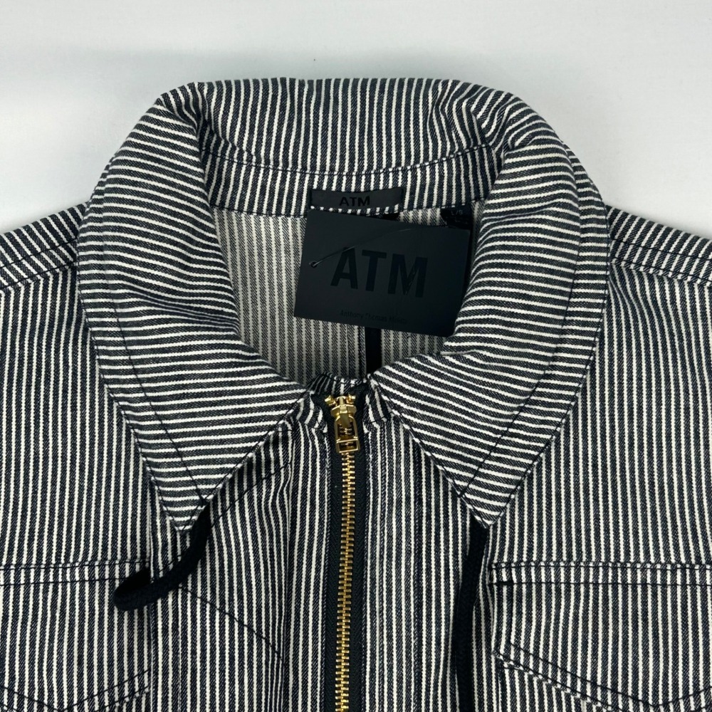 ATM Anthony Thomas Melillo Indigo White Stripe Field Jacket AW5880-MAQ Large NWT - Picture 7 of 16